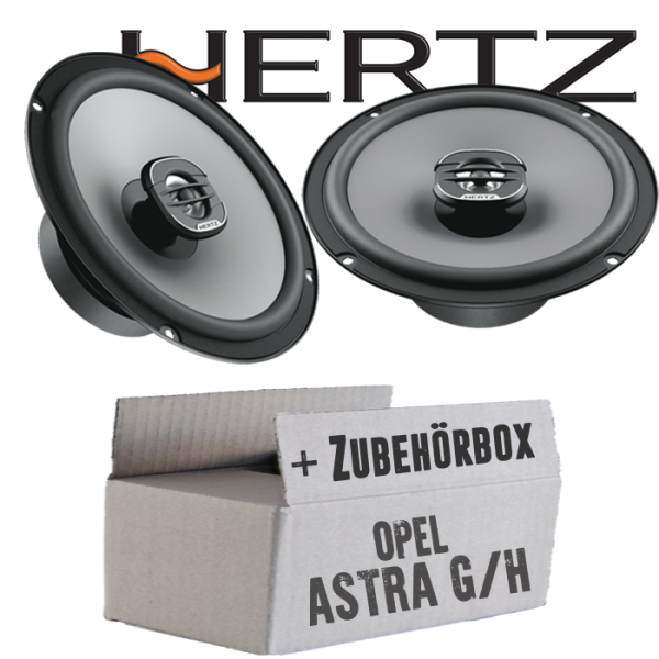 Lautsprecher Boxen Hertz X 165 - 16,5cm Koax Auto Einbauzubehör - Einbauset passend für Opel Astra G,H - justSOUND