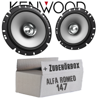 Lautsprecher Boxen Kenwood KFC-S1756 - 16,5cm Koax Auto Einbauzubehör - Einbauset passend für Alfa Romeo 147 - justSOUND