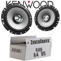 Lautsprecher Boxen Kenwood KFC-S1756 - 16,5cm Koax Auto Einbauzubehör - Einbauset passend für Audi A4 B5 Avant Heck - justSOUND
