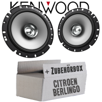 Lautsprecher Boxen Kenwood KFC-S1756 - 16,5cm Koax Auto Einbauzubehör - Einbauset passend für Citroen Berlingo 1 - justSOUND