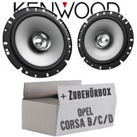 Lautsprecher Boxen Kenwood KFC-S1756 - 16,5cm Koax Auto Einbauzubehör - Einbauset passend für Opel Corsa B/C/D - justSOUND