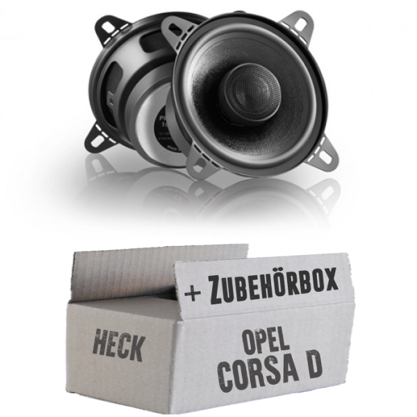 Lautsprecher Boxen Eton PRX110.2 - 10cm Koax-System Auto Einbauzubehör - Einbauset passend für Opel Corsa D Heck - justSOUND