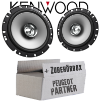 Lautsprecher Boxen Kenwood KFC-S1756 - 16,5cm Koax Auto Einbauzubehör - Einbauset passend für Peugeot Partner - justSOUND