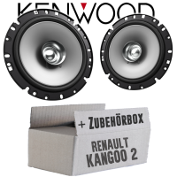 Lautsprecher Boxen Kenwood KFC-S1756 - 16,5cm Koax Auto Einbauzubehör - Einbauset passend für Renault Kangoo 2 Front - justSOUND