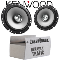 Lautsprecher Boxen Kenwood KFC-S1756 - 16,5cm Koax Auto Einbauzubehör - Einbauset passend für Renault Trafic 2 Front Tür - justSOUND