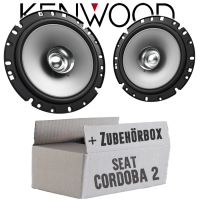 Lautsprecher Boxen Kenwood KFC-S1756 - 16,5cm Koax Auto Einbauzubehör - Einbauset passend für Seat Cordoba 2 6L - justSOUND