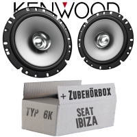 Lautsprecher Boxen Kenwood KFC-S1756 - 16,5cm Koax Auto Einbauzubehör - Einbauset passend für Seat Ibiza 6K FL Front - justSOUND