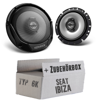 Lautsprecher Boxen Kenwood KFC-S1766 - 16,5cm 2-Wege Koaxialsystem Auto Einbausatz - Einbauset passend für Seat Ibiza 6K FL Front - justSOUND
