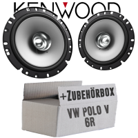 Lautsprecher Boxen Kenwood KFC-S1756 - 16,5cm Koax Auto Einbauzubehör - Einbauset passend für VW Polo 6R Front Heck - justSOUND