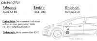 Lautsprecher Boxen Focal ISU130 | 13cm 2-Wege Auto Einbauzubehör - Einbauset passend für Audi A4 B5 - justSOUND