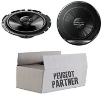 Lautsprecher Boxen Pioneer TS-G1720F - 16,5cm 2-Wege Koax Koaxiallautsprecher Auto Einbausatz - Einbauset passend für Peugeot Partner - justSOUND