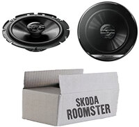 Lautsprecher Boxen Pioneer TS-G1720F - 16,5cm 2-Wege Koax Koaxiallautsprecher Auto Einbausatz - Einbauset passend für Skoda Roomster Front Heck - justSOUND