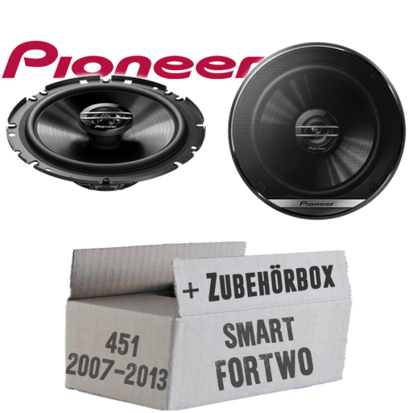 Lautsprecher Boxen Pioneer TS-G1720F - 16,5cm 2-Wege Koax Koaxiallautsprecher Auto Einbausatz - Einbauset passend für Smart ForTwo 451 Front - justSOUND