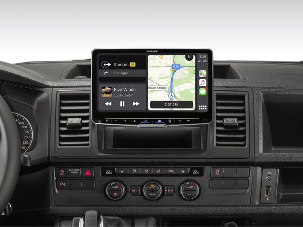 Alpine iLX-F905T6 | Autoradio für VW T5 und T6 mit 9-Zoll-Touchscreen 1-DIN-Einbaugehäuse, DAB+, Apple CarPlay und Android Auto Unterstützung für Volkswagen T6, T5, Tiguan, Touran and Seat Alhambra