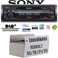 Autoradio Radio Sony DSX-A310DAB - DAB+ | MP3/USB - Einbauzubehör - Einbauset passend für Renault R5, R19, R21, R25 - justSOUND