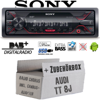 Autoradio Radio Sony DSX-A310DAB - DAB+ | MP3/USB - Einbauzubehör - Einbauset passend für Audi TT 8J inkl. CanBus Chorus - justSOUND