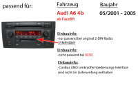 Autoradio Radio mit MEX-N7300BD | Bluetooth | DAB+ | CD/MP3/USB MultiColor iPhone - Android Auto - Einbauzubehör - Einbauset passend für Audi A6 4b ab 2001 1- JUST SOUND best choice for caraudio