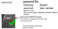 Autoradio Radio mit MEX-N7300BD | Bluetooth | DAB+ | CD/MP3/USB MultiColor iPhone - Android Auto - Einbauzubehör - Einbauset passend für Audi A3 8P BOSE