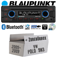 Autoradio Radio Blaupunkt Doha - Bluetooth CD MP3 USB - Einbauzubehör - Einbauset passend für VW Polo 9N3 - justSOUND