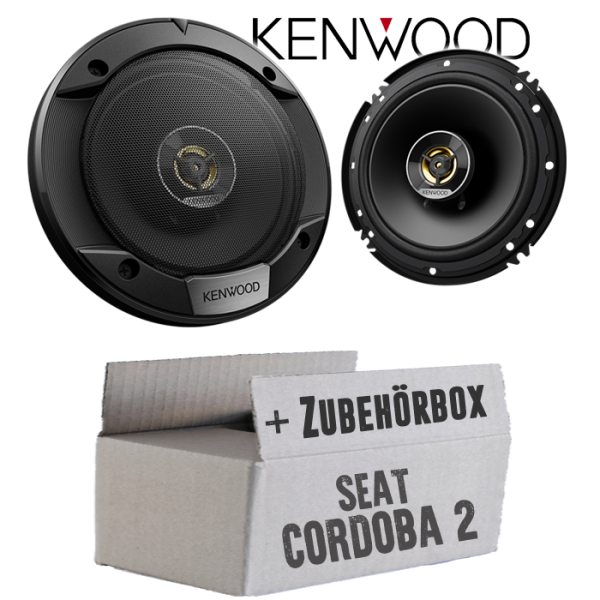 Lautsprecher Boxen Kenwood KFC-S1676EX - 16,5cm 2-Wege Koax Auto Einbauzubehör - Einbauset passend für Seat Cordoba 2 6L - justSOUND