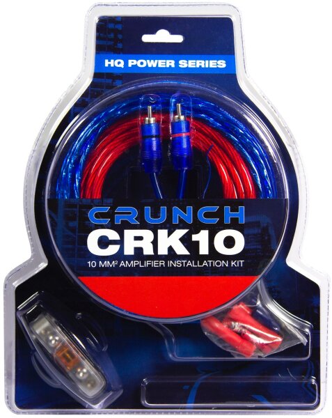 Crunch CRK10 | 10mm² Verstärker-Anschluss-Set - Kabelset 5m mit Cinchkabel