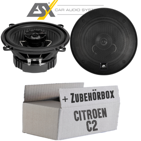 Lautsprecher Boxen ESX HZ52 HORIZON - 13cm Koax Auto Einbausatz - Einbauset passend für Citroen C2 - justSOUND