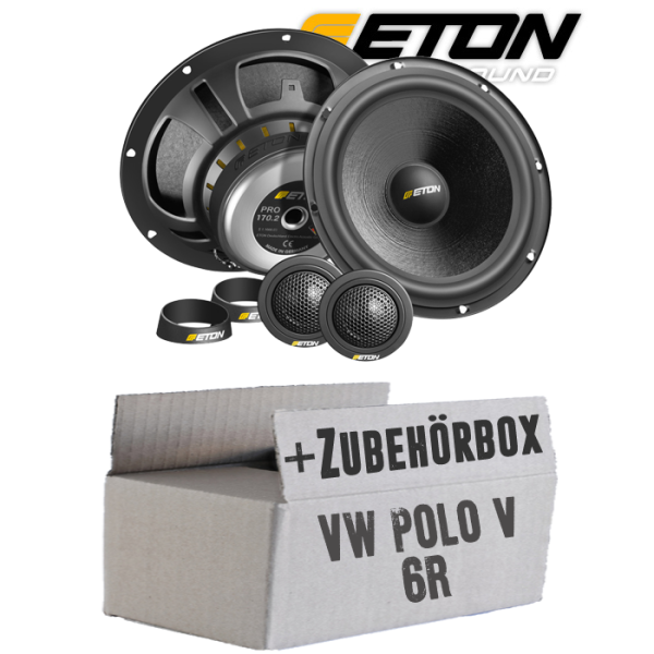 Eton PRO175 Lautsprecher Boxen - Einbauset passend für VW Polo 6R Front Heck - justSOUND
