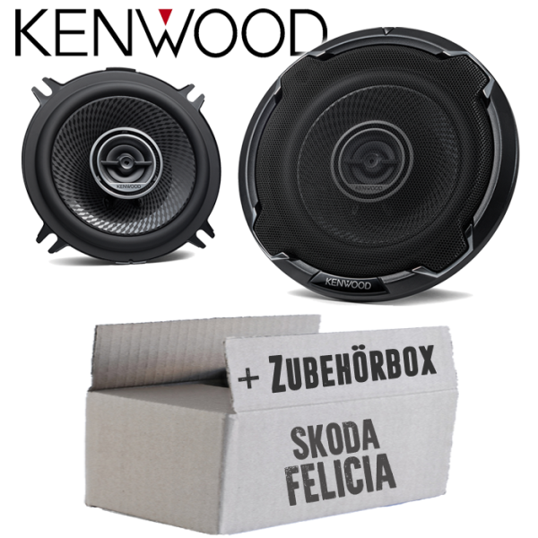 Skoda Felicia Front - Lautsprecher Boxen Kenwood KFC-PS1396 - 13cm 2-Wege Koax Auto Einbauzubehör - Einbauset