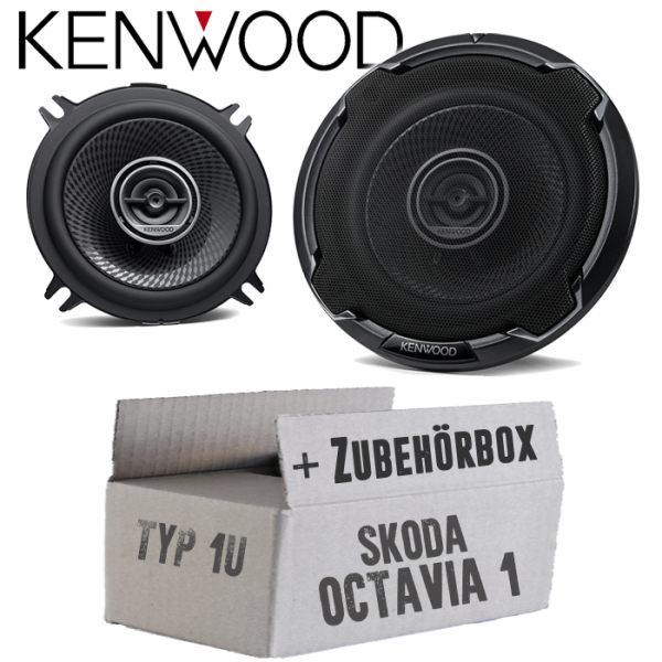 Skoda Octavia 1 1U Heck - Lautsprecher Boxen Kenwood KFC-PS1396 - 13cm 2-Wege Koax Auto Einbauzubehör - Einbauset