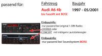 Autoradio Radio mit MEX-N7300BD | Bluetooth | DAB+ | CD/MP3/USB MultiColor iPhone - Android Auto - Einbauzubehör - Einbauset passend für Audi A6 4b bis 2001 Bose