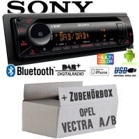 Autoradio Radio mit MEX-N7300BD | Bluetooth | DAB+ | CD/MP3/USB MultiColor iPhone - Android Auto - Einbauzubehör - Einbauset passend für Opel Vectra A+B