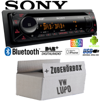 Autoradio Radio mit MEX-N7300BD | Bluetooth | DAB+ | CD/MP3/USB MultiColor iPhone - Android Auto - Einbauzubehör - Einbauset passend für VW Lupo