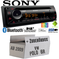 Autoradio Radio mit MEX-N7300BD | Bluetooth | DAB+ | CD/MP3/USB MultiColor iPhone - Android Auto - Einbauzubehör - Einbauset passend für VW Polo 6R