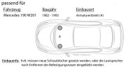 Sony XS-FB1020E - 10cm | 2-Wege Koax Lautsprecher - Einbauset passend für Mercedes 190 | W201 Front - justSOUND