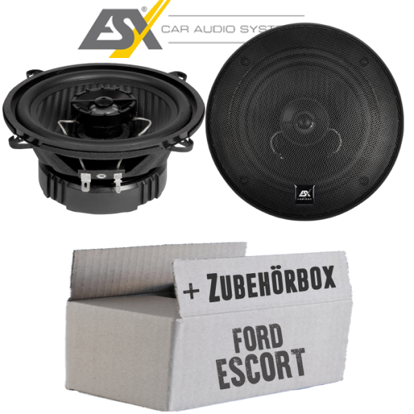 Ford Escort Turnier Cabrio Heck - Lautsprecher Boxen ESX HZ52 HORIZON - 13cm Koax Auto Einbausatz - Einbauset