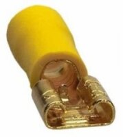 Flachstecker 6,3 mm, gelb, 4 - 6 mm2 - im 10er Pack