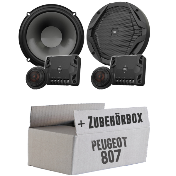 JBL GX600C | 2-Wege | 16,5cm Lautsprecher System - Einbauset passend für Peugeot 807 - justSOUND
