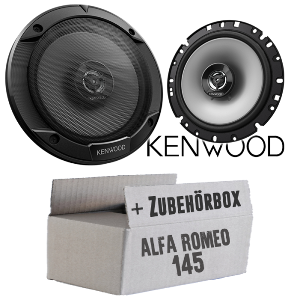 Lautsprecher Boxen Kenwood KFC-S1766 - 16,5cm 2-Wege Koax Auto Einbauzubehör - Einbauset passend für Alfa Romeo 145 - justSOUND