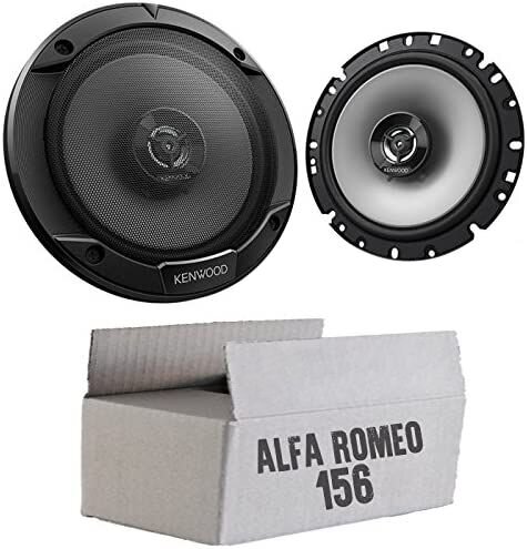 Lautsprecher Boxen Kenwood KFC-S1766 - 16,5cm 2-Wege Koax Auto Einbauzubehör - Einbauset passend für Alfa Romeo 156 - justSOUND