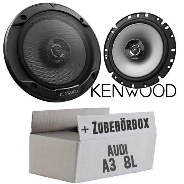 Lautsprecher Boxen Kenwood KFC-S1766 - 16,5cm 2-Wege Koax Auto Einbauzubehör - Einbauset passend für Audi A3 8L Heck - justSOUND