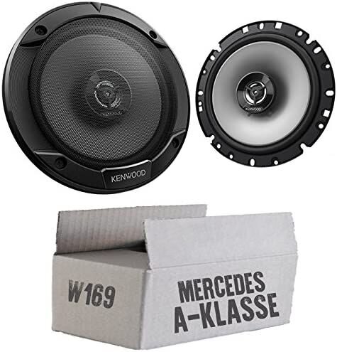 lasse W169 Front - Lautsprecher Boxen Kenwood KFC-S1766 - 16,5cm 2-Wege Koax Auto Einbauzubehör - Einbauset passend für Mercedes A-Klasse JUST SOUND best choice for caraudio
