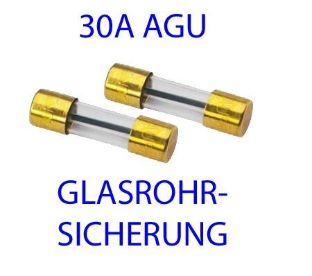 30A AGU/SG Glasrohr Sicherung 2er Pack