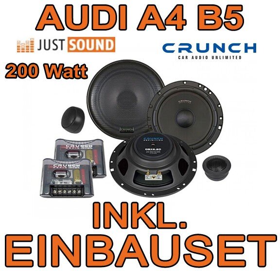 Heck Lautsprecher - Crunch DSX6.2c - 16,5cm Einbauset passend für Audi A4 B5 Limousine - justSOUND