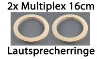 2 Stück 16,5cm Lautsprecherringe MPX Multiplex - 19mm Höhe