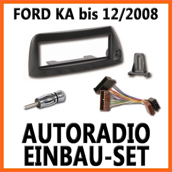 Ford KA bis 12/2008 schwarz - Unviersal DIN Autoradio Einbauset