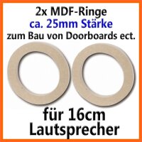 2 Stück MDF Holzringe 16,5cm Lautsprecherringe 25mm