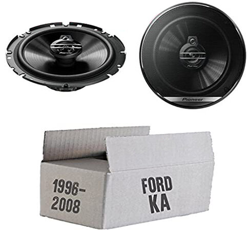 Lautsprecher Boxen Pioneer TS-G1730F - 16,5cm 3-Wege Koax Paar PKW 300WATT Koaxiallautsprecher Auto Einbausatz - Einbauset passend für Ford KA Front - justSOUND