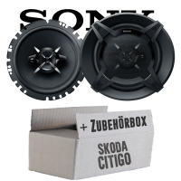 Sony XS-FB1730 - 16,5cm 3-Wege Koax Lautsprecher - Einbauset passend für Skoda Citigo Front Heck - justSOUND