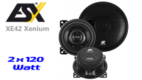 ESX XE42 Xenium - 10cm Koax System - Einbauset passend für Peugeot 206 CC Heck - justSOUND