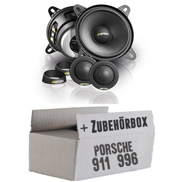 Eton POW 100.2 Compression - 2-Wege Lautsprecher System - Einbauset passend für Porsche 911 (996) - justSOUND